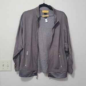 St. John Tan Stripe Top and Sweater Set